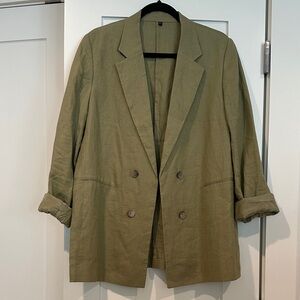 COS Khaki Green Linen Blazer